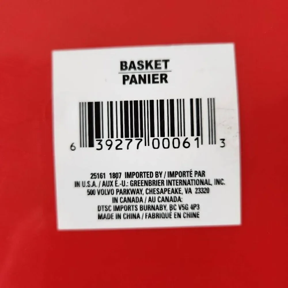 Red tray picnic parnier basket bundle of 3
